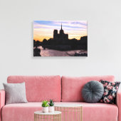 Zonsondergang bij Notre Dame de Paris Canvas Afdruk (Insitu (Woonkamer))