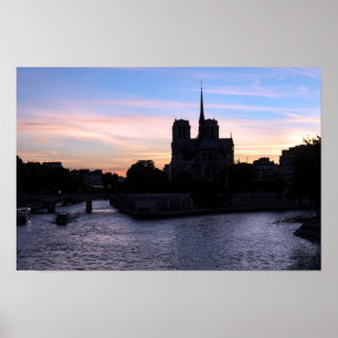 Zonsondergang bij Notre Dame de Paris Poster