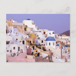 Zonsondergang bij Oil, Santorini 2 Briefkaart