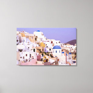 Zonsondergang bij Oil, Santorini 2 Canvas Afdruk