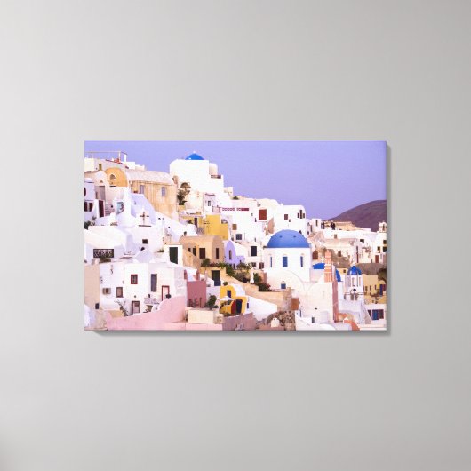 Zonsondergang bij Oil, Santorini 2 Canvas Afdruk (Voorkant)