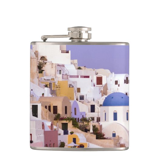 Zonsondergang bij Oil, Santorini 2 Heupfles (Voorkant)
