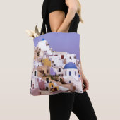 Zonsondergang bij Oil, Santorini 2 Tote Bag (Dichtbij)