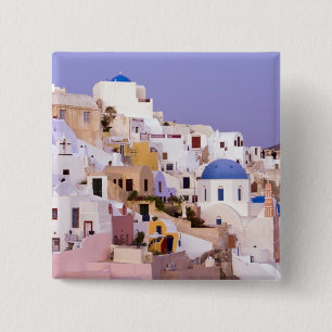 Zonsondergang bij Oil, Santorini 2 Vierkante Button 5,1 Cm