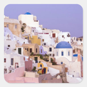 Zonsondergang bij Oil, Santorini 2 Vierkante Sticker