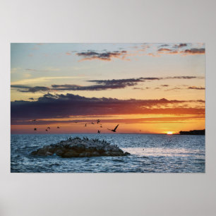 Zonsondergang bij Pelican Rock, Dauphin Island, Al Poster