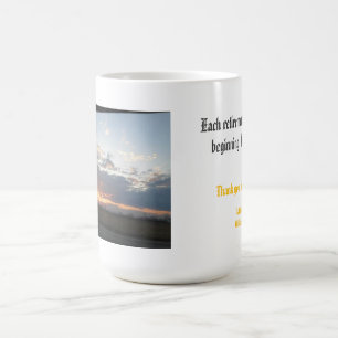 Zonsondergang bij pensionering koffiemok