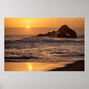 Zonsondergang bij Pfeiffer Beach Poster