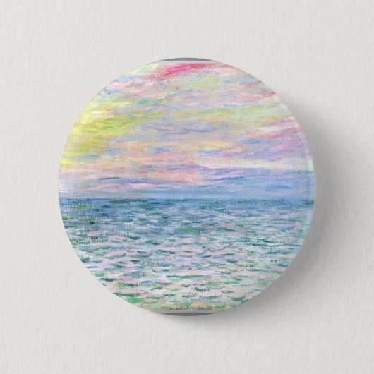 Zonsondergang bij Pourville door Monet Ronde Button 5,7 Cm (Voorkant)