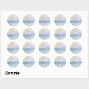 Zonsondergang bij Pourville van Claude Monet, Ronde Sticker