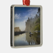 Zonsondergang bij Ruby Beach, Olympic National Par Metalen Ornament (Rechts)