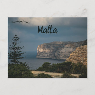 Zonsondergang bij Sanap Cliffs Munxar Malta Briefkaart