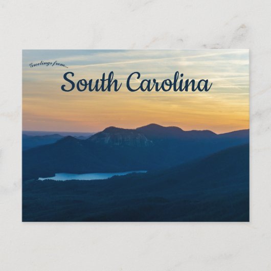 Zonsondergang bij Table Rock South Carolina Briefkaart (Voorkant)