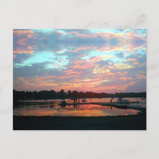 Zonsondergang bij The Cove, Wethersfield CT Briefkaart (Voorkant)