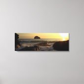 Zonsondergang bij Trebarwith Strand. Canvas Afdruk (Voorkant)