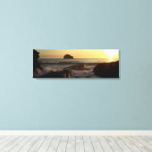 Zonsondergang bij Trebarwith Strand. Canvas Afdruk (Insitu (Houten vloer))