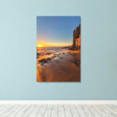 Zonsondergang bij Victoria Beach 2 Canvas Afdruk (Insitu (Houten vloer))