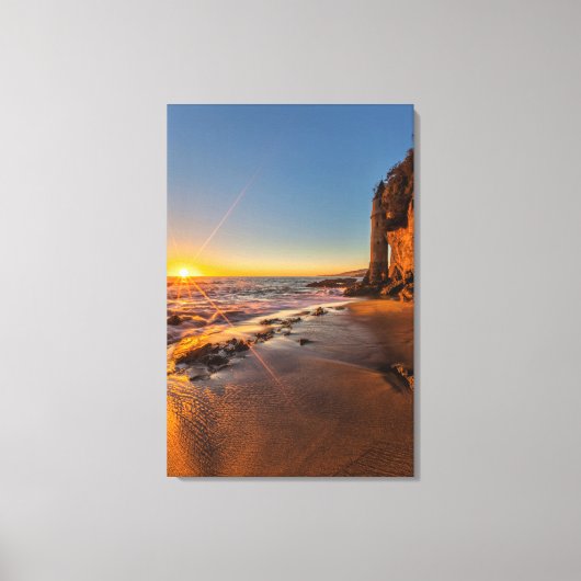 Zonsondergang bij Victoria Beach 2 Canvas Afdruk (Voorkant)