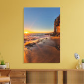 Zonsondergang bij Victoria Beach 2 Canvas Afdruk (Insitu (Woonkamer))