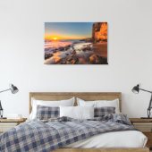 Zonsondergang bij Victoria Beach Canvas Afdruk (Insitu (Slaapkamer))