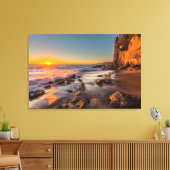 Zonsondergang bij Victoria Beach Canvas Afdruk (Insitu (Woonkamer))