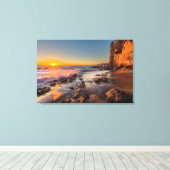 Zonsondergang bij Victoria Beach Canvas Afdruk (Insitu (Houten vloer))