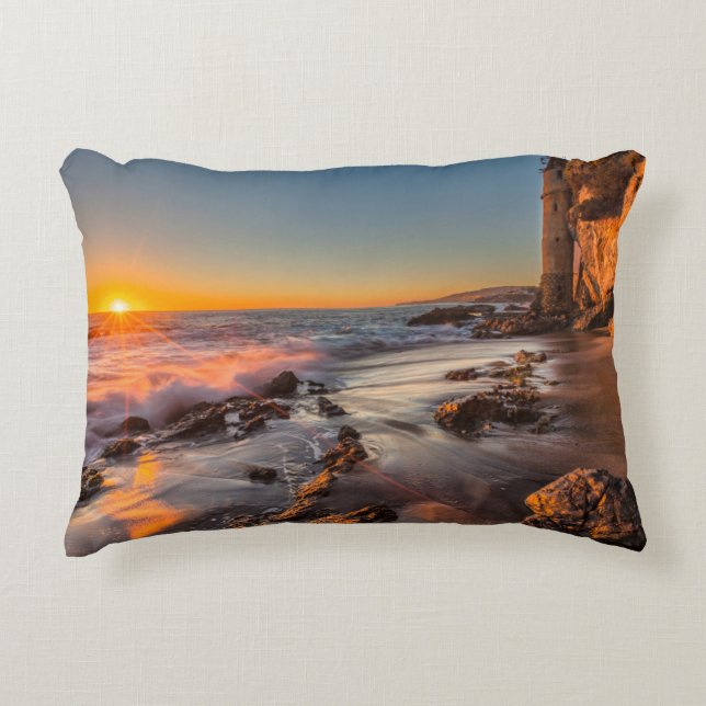 Zonsondergang bij Victoria Beach Decoratief Kussen (Voorkant)
