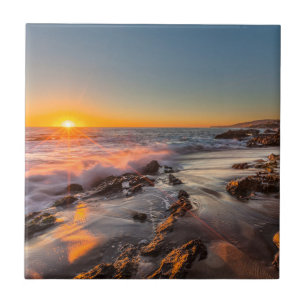 Zonsondergang bij Victoria Beach Tegeltje