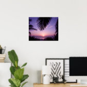 Zonsondergang bij West End, Cayman Brac, Kaaimanei Poster (Thuiskantoor)