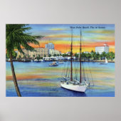 zonsondergang bij West Palm Beach Florida Poster (Voorkant)