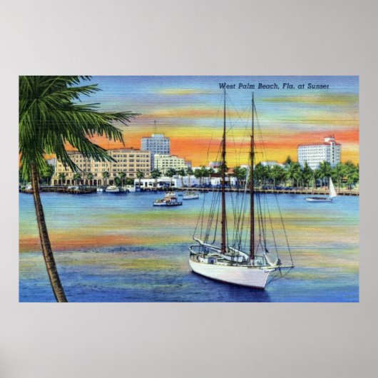 zonsondergang bij West Palm Beach Florida Poster (Voorkant)