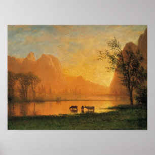 Zonsondergang bij Yosemite Poster