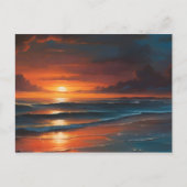 Zonsondergang bij zee art briefkaart (Voorkant)