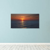 Zonsondergang bij zee art canvas afdruk (Insitu (Houten vloer))