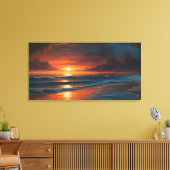 Zonsondergang bij zee art canvas afdruk (Insitu (Woonkamer))