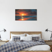 Zonsondergang bij zee art canvas afdruk (Insitu (Slaapkamer))