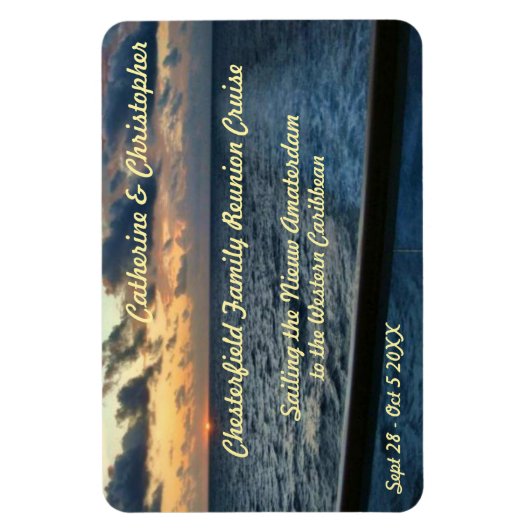 Zonsondergang bij Zee Custom Stateroom Deurmarkeri Magneet (Verticaal)