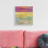 Zonsondergang bij Zee (door Childe Hassam) Canvas Afdruk (Insitu (Woonkamer))