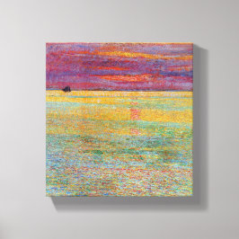 Zonsondergang bij Zee (door Childe Hassam) Canvas Afdruk