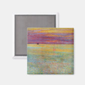 Zonsondergang bij Zee (door Childe Hassam) Magneet (Voorkant / Achterkant)