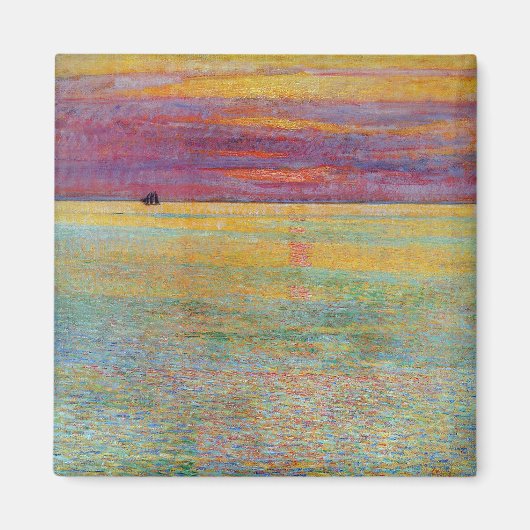 Zonsondergang bij Zee (door Childe Hassam) Magneet (Voorkant)