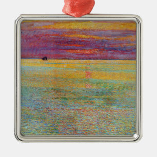 Zonsondergang bij Zee (door Childe Hassam) Metalen Ornament