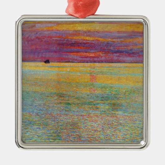 Zonsondergang bij Zee (door Childe Hassam) Metalen Ornament (Voorkant)