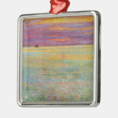 Zonsondergang bij Zee (door Childe Hassam) Metalen Ornament (Links)