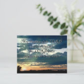 Zonsondergang Bijbelvers Briefkaart (Staand voorkant)