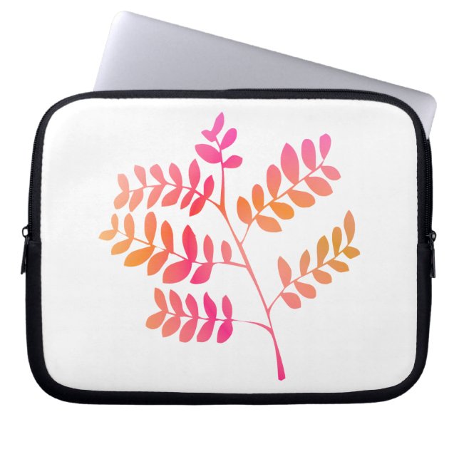Zonsondergang bladeren laptop sleeve (Voorkant)