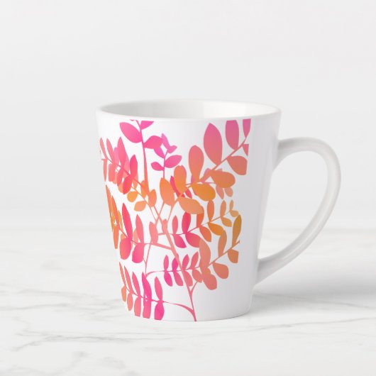 Zonsondergang bladeren latte mok (Rechts)