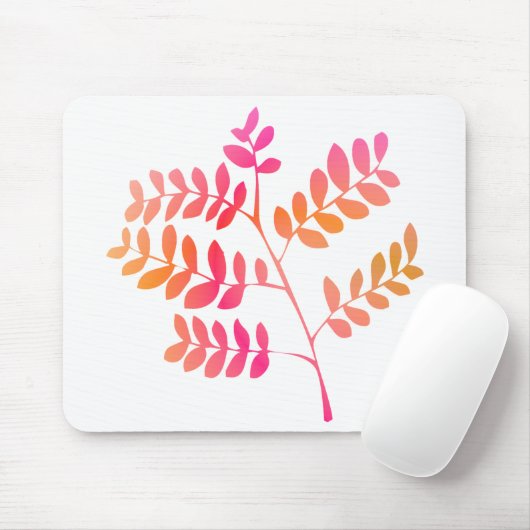 Zonsondergang bladeren muismat (Met muis)