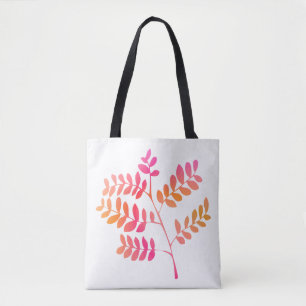 Zonsondergang bladeren tote bag