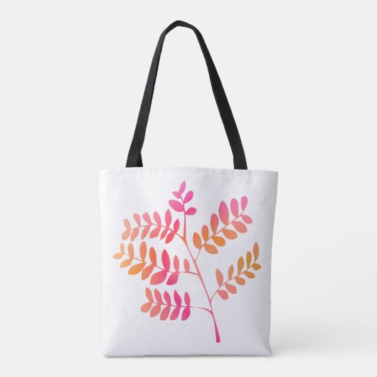 Zonsondergang bladeren tote bag (Achterkant)